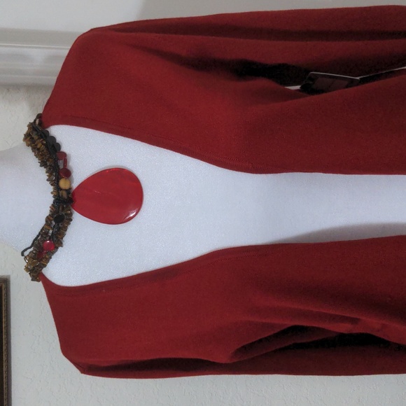Stitchcount Women's Red Long Sleeve Open Sweater. Size M NWT - Picture 2 of 7